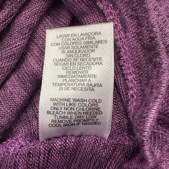 Daisy Fuentes Womens Purple V-Neck Long Sleeve Top W/ Twist Front Detail -Size L - Picture 7 of 12